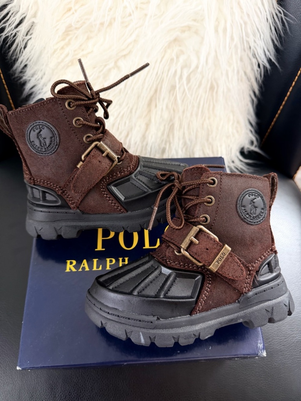 Polo Ralph Lauren Oslo High Kids Brown/ Black Suede Boots Unisex